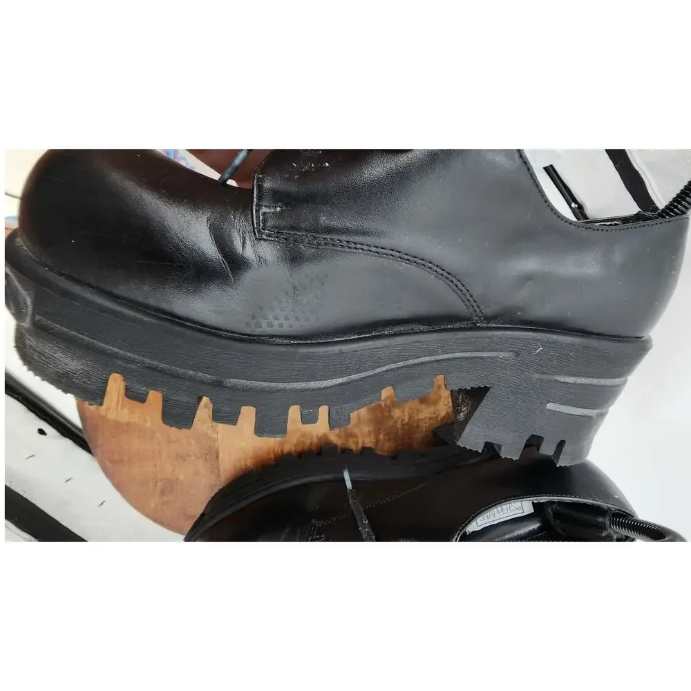 Vintage Y2K City Snappers Chunky Black Platform Shoes Size 7 Grunge